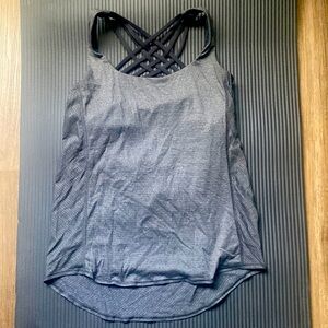 Lululemon  Tank Black 2-Piece Built in Bra Tank Top size 6